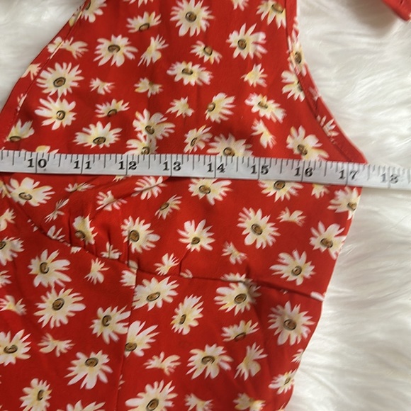 SHEIN Women’s Orange Floral Mini Dress Size Medium - Picture 7 of 8